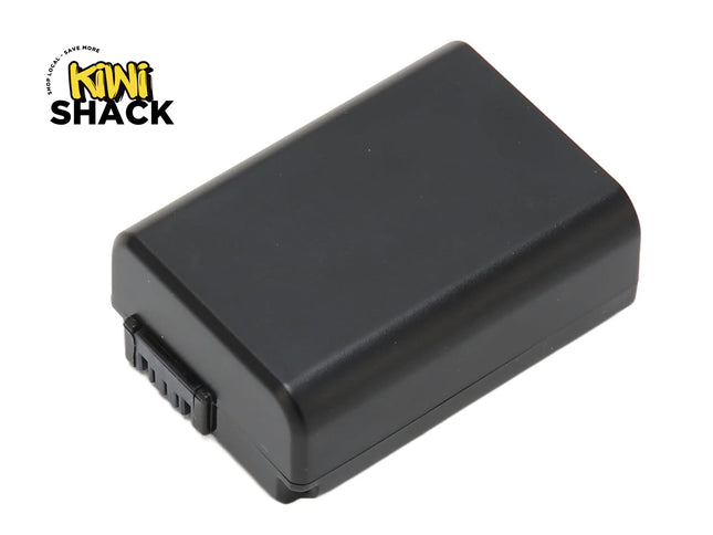 Black battery pack with Kiwi Shack logo on a white background