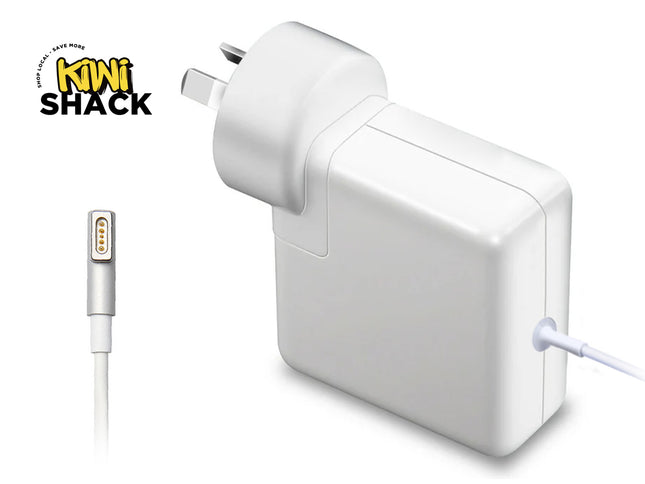 White power adapter with cable on a white background, branded with 'Kiwi Shack'.