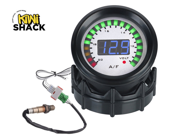 Digital gauge with wiring on a white background, branded 'Kiwi Shack'.
