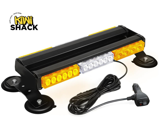 LED light bar with suction cups and wiring on a white background, branded 'Kiwi Shack'.