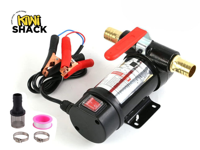 Car pump kit with cables and connectors on a white background, branded 'Kiwi Shack'.