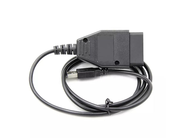 USB cable with connector on a white background