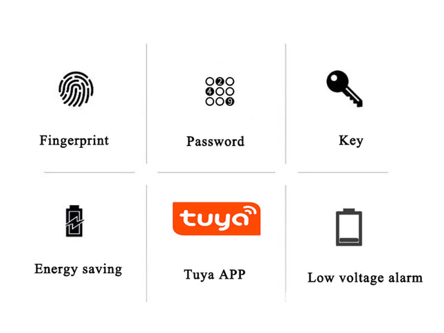 Set of icons representing different features or settings on a white background