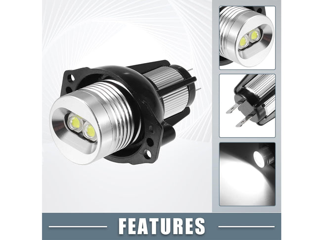 LED light bulb with close-up details on a white background