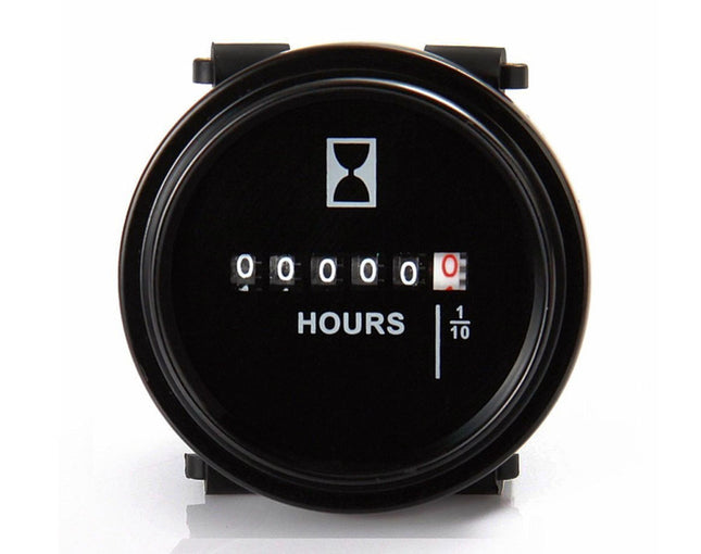 Hour meter with hourglass symbol on a white background