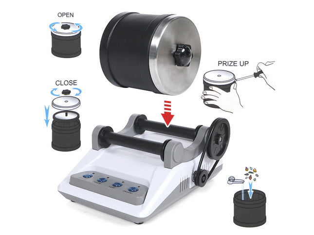 Illustration of a prize wheel mechanism with labeled parts on a white background