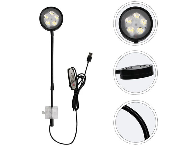 LED light fixture with control panel on a white background