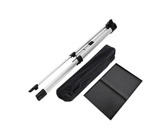 Telescopic stand with carrying case on a white background