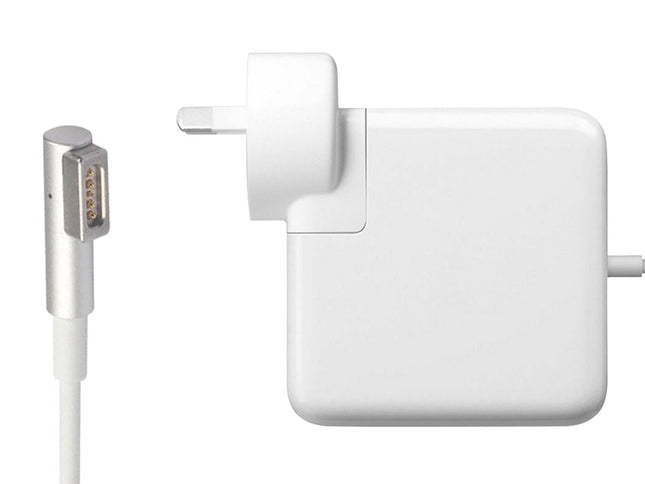 White power adapter with USB-C cable on a white background