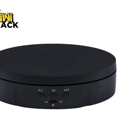 Black electronic device with remote control on a white background, featuring the Kiwi Shack brand.