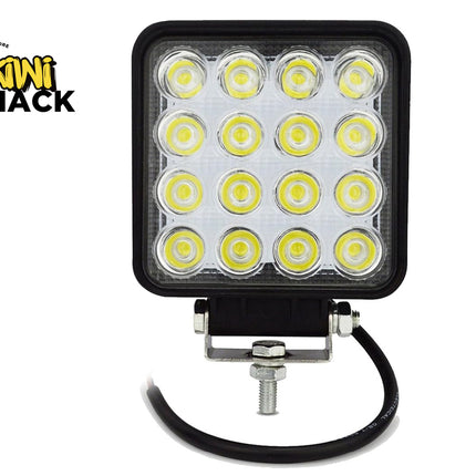 LED work light with multiple bulbs on a white background, branded 'Kiwi Shack'.