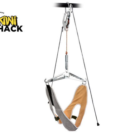 Shoe lifting device with 'Kiwi Shack' logo on a white background