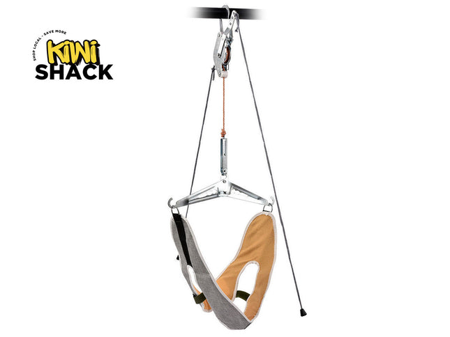 Shoe lifting device with 'Kiwi Shack' logo on a white background