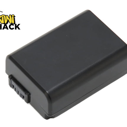 Black battery pack with Kiwi Shack logo on a white background