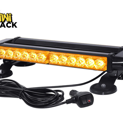 A black Kiwi Shack LED light bar with bright amber lights, shown with its black power cord and plug on a white background. The Kiwi Shack logo is visible in the top-left corner.
