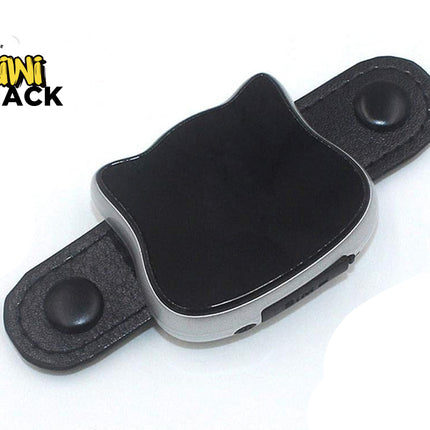 Black and gray device with Kiwi Shack logo on a white background