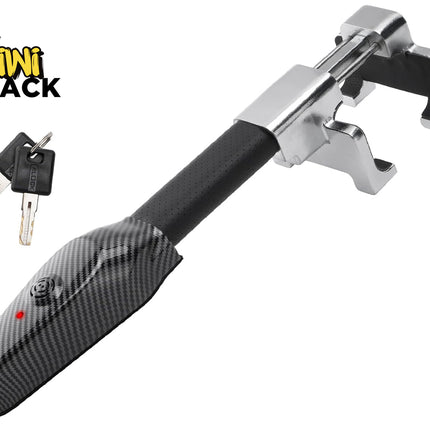 A carbon fiber and black grip handlebar lockout key tool with two keys, shown on a white background with the Kiwi Shack logo.