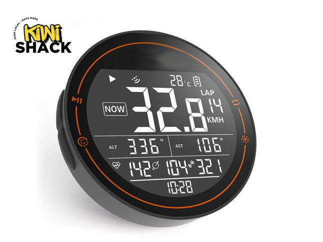 Digital device with various measurements on a white background, featuring the Kiwi Shack logo.