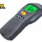 A digital handheld moisture meter with a green backlit display, yellow power button, and control buttons, featuring the "Kiwi Shack" logo in the top-left corner.