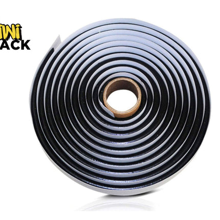 Roll of black tape with Kiwi Shack logo on a white background