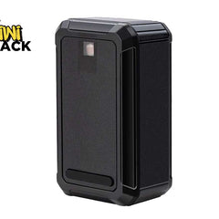 A compact black electronic device with a rugged, rectangular enclosure and a small camera or sensor window near the top, featuring a "Kiwi Shack" logo in the top left corner.