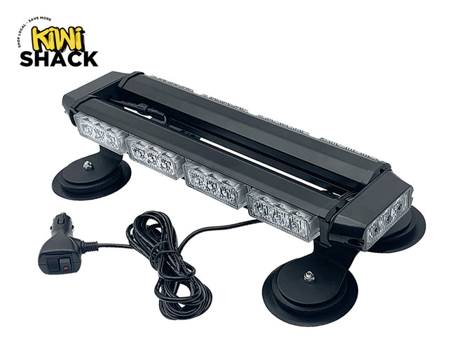 LED light bar with suction cups and power cable on a white background, branded 'Kiwi Shack'.