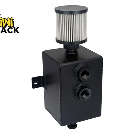 A black metal air filter box with a cylindrical pleated air filter on top, shown on a white background with a Kiwi Shack logo in the upper left corner.