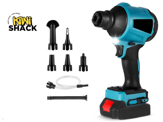 Cordless Electric Air Duster Vacuum Blower Inflator 3 in 1 | 50000RPM Portable Dust Cleaner with Battery Charger LED Light 6 Nozzles