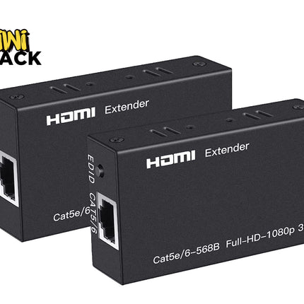 HDMI extender with Kiwi Shack logo on a white background