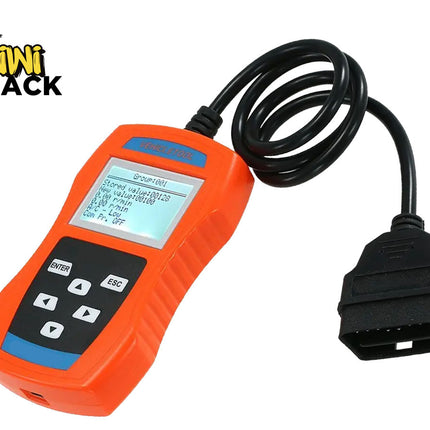 Orange diagnostic tool with cable on a white background, branded 'Kiwi Shack'.