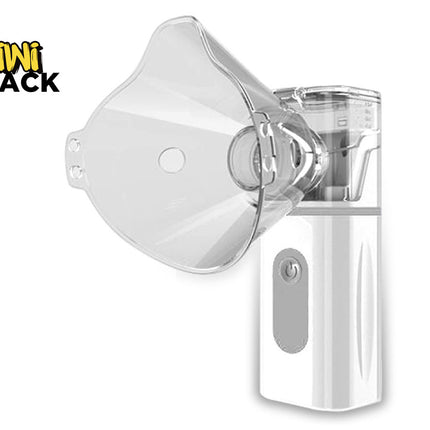 White and clear handheld device with 'Kiwi Shack' branding on a white background