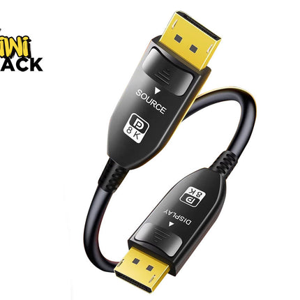 DisplayPort cable with connectors on a white background, branded with Kiwi Shack.