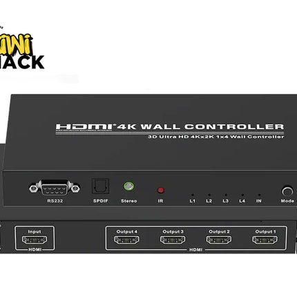 HDMI 4K wall controller with Kiwi Shack logo on a white background