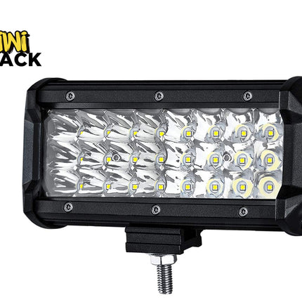 LED work light bar with visible Kiwi Shack branding on a white background