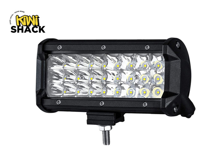 LED work light bar with visible Kiwi Shack branding on a white background