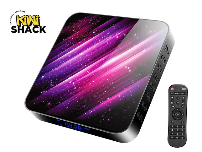 6K Android TV Box - Quad-Core with 2GB RAM & 16GB ROM | Android 10, Dual-Band WiFi 2.4/5G, Bluetooth 5.3, 3D & 4K Support