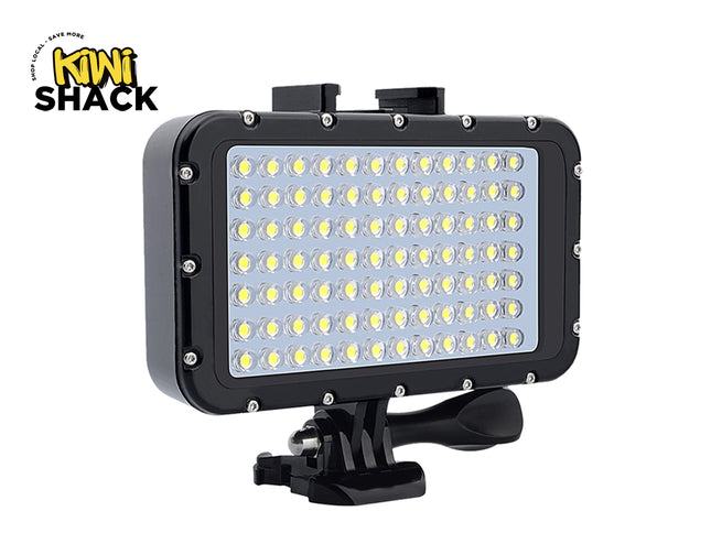 Waterproof Camera Fill Light Underwater 50m - AquaGlow | 84 LED Rechargeable Video Lamp, 5000LM, 4 Modes, 180° Rotate Action Cam Accessory