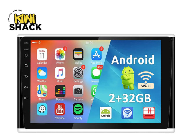 Digital display with Android operating system and Kiwi Shack branding