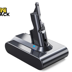 Kiwi Shack high-capacity replacement vacuum battery with quick-release click-in dock and LED charging indicator.