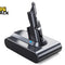 Kiwi Shack high-capacity replacement vacuum battery with quick-release click-in dock and LED charging indicator.