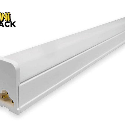 A long white linear LED tube light fixture showing its end connector pins, featuring the "Kiwi Shack" logo in the top-left corner.