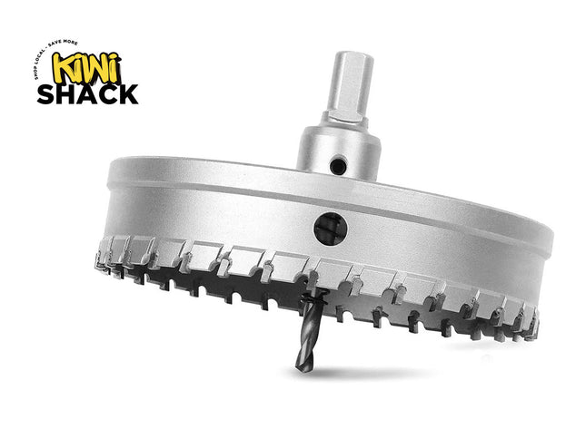 Metal drill bit with a white background and 'Kiwi Shack' branding.