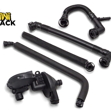 Set of black plumbing components on a white background with 'Kiwi Shack' branding.