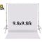 A 9.8x9.8 ft photography background support stand with a white backdrop cloth, featuring the "Kiwi Shack" logo in the top-left corner.