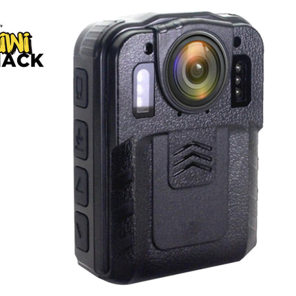 Body camera with visible brand logo on a white background