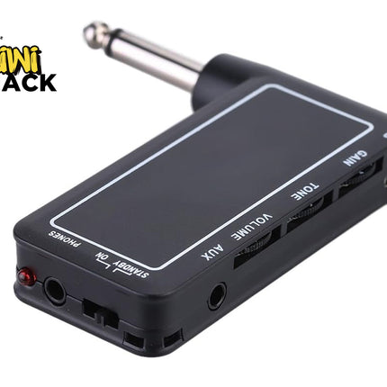 Black audio device with multiple ports on a white background, branded 'Kiwi Shack'.