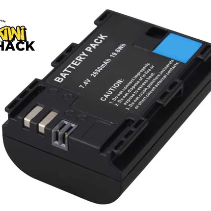 Black battery pack with blue label on a white background, featuring the Kiwi Shack logo.