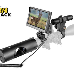 Hunting scope with digital display showing a deer, branded 'Kiwi Shack'.