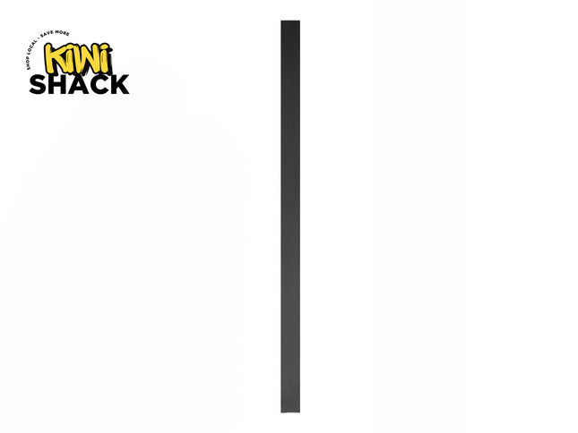 Kiwi Shack vertical black hardware trim strip and edge protection profile.