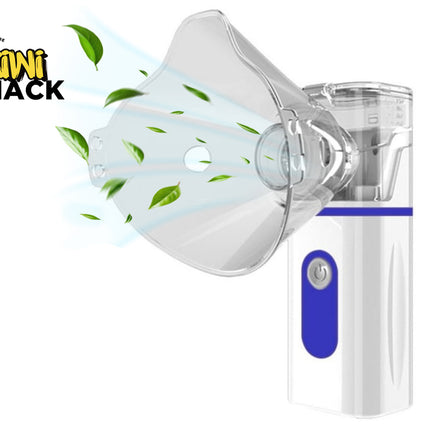 Portable inhaler device with Kiwi Shack logo on a white background